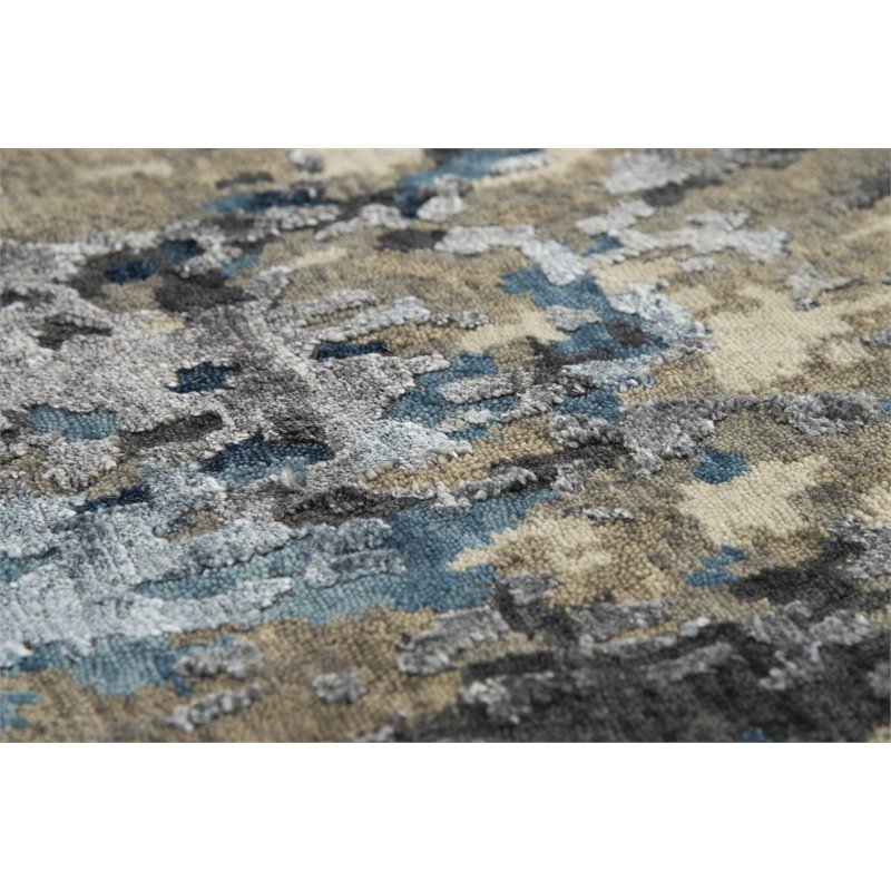Alora Decor Noble 6' x 9' Abstract Beige/Gray/Gray/Rust/Blue Hand Knot Area Rug
