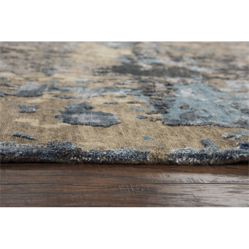 Alora Decor Noble 6' x 9' Abstract Beige/Gray/Gray/Rust/Blue Hand Knot Area Rug