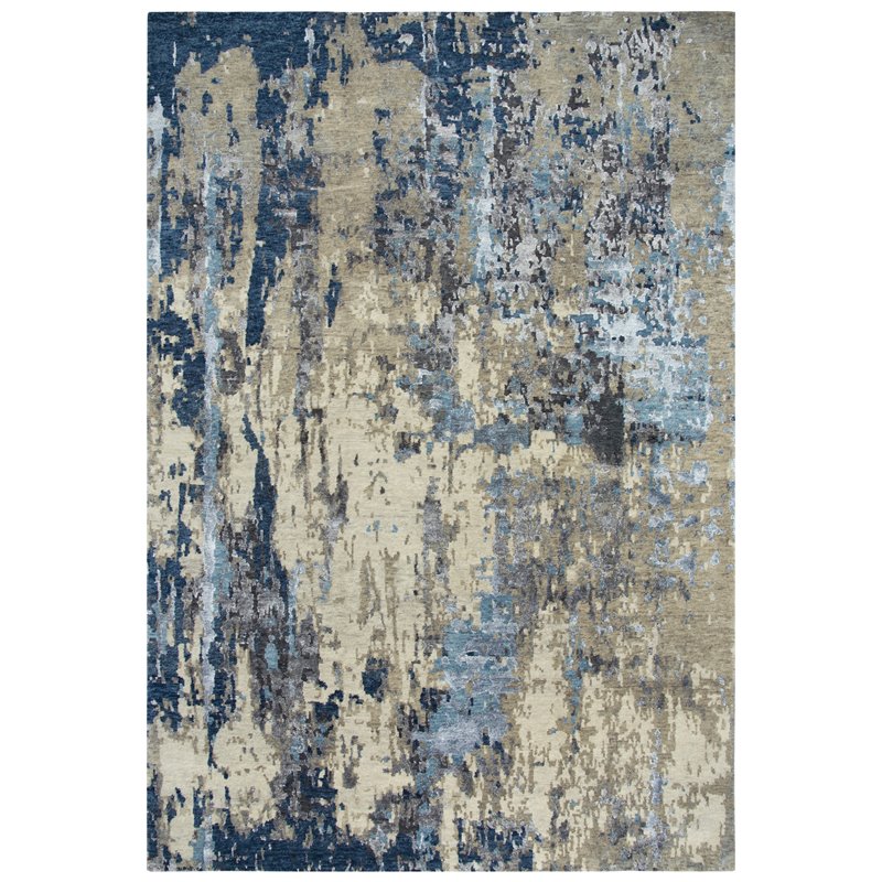 Alora Decor Noble 6' x 9' Abstract Beige/Gray/Gray/Rust/Blue Hand Knot Area Rug