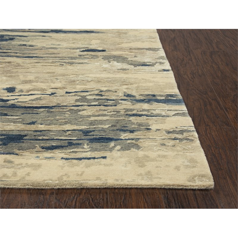 Alora Decor Noble 6' x 9' Abstract Beige/Gray/Gray/Rust/Blue Hand Knot Area Rug