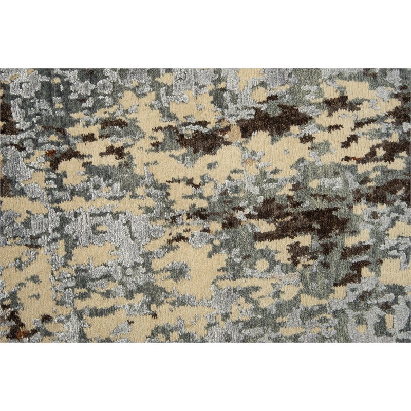 Alora Decor Noble 6' x 9' Abstract Beige/Gray/Gray/Rust/Blue Hand Knot Area Rug