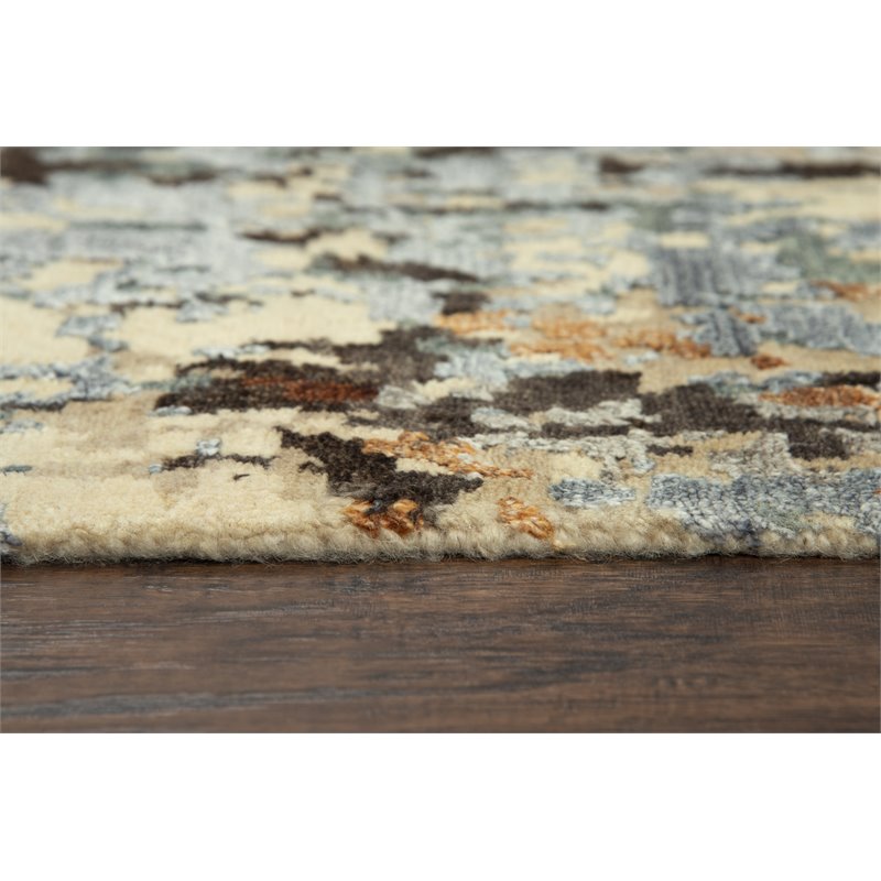 Alora Decor Noble 6' x 9' Abstract Beige/Gray/Gray/Rust/Blue Hand Knot Area Rug