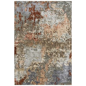 Alora Decor Noble 6' x 9' Abstract Brown/Gray/Gray/Rust/Blue Hand Knot Area Rug