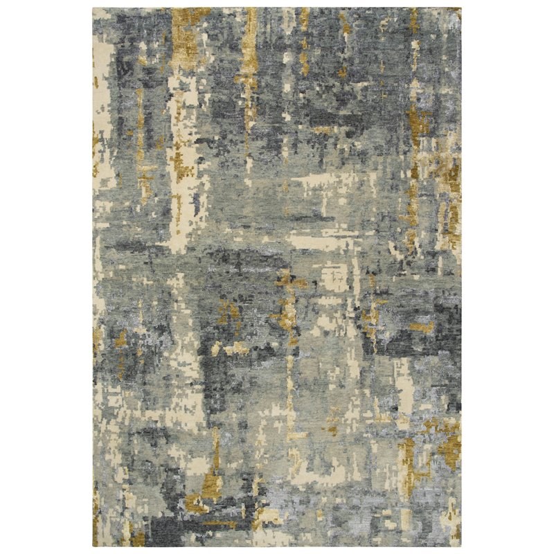 Alora Decor Noble 6' x 9' Abstract Gray/Beige/Gray/Rust/Blue Hand Knot Area Rug