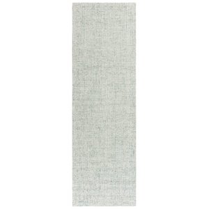 Alora Decor London 2'6&quot x 10' Solid Green/Gray/Rust/Blue Hand-Tufted Area Rug