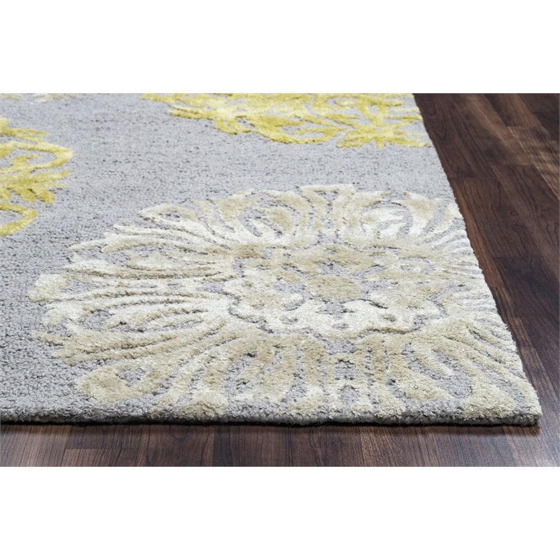 Alora Decor Milan 5' x 8' Medallion yellow/Gray/Rust/Blue Hand-Tufted Area Rug