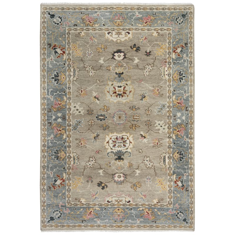 Alora Decor Muse 8' x 10' Tan/Gray/Brown/Blue/Gray Hand Knotted Area Rug