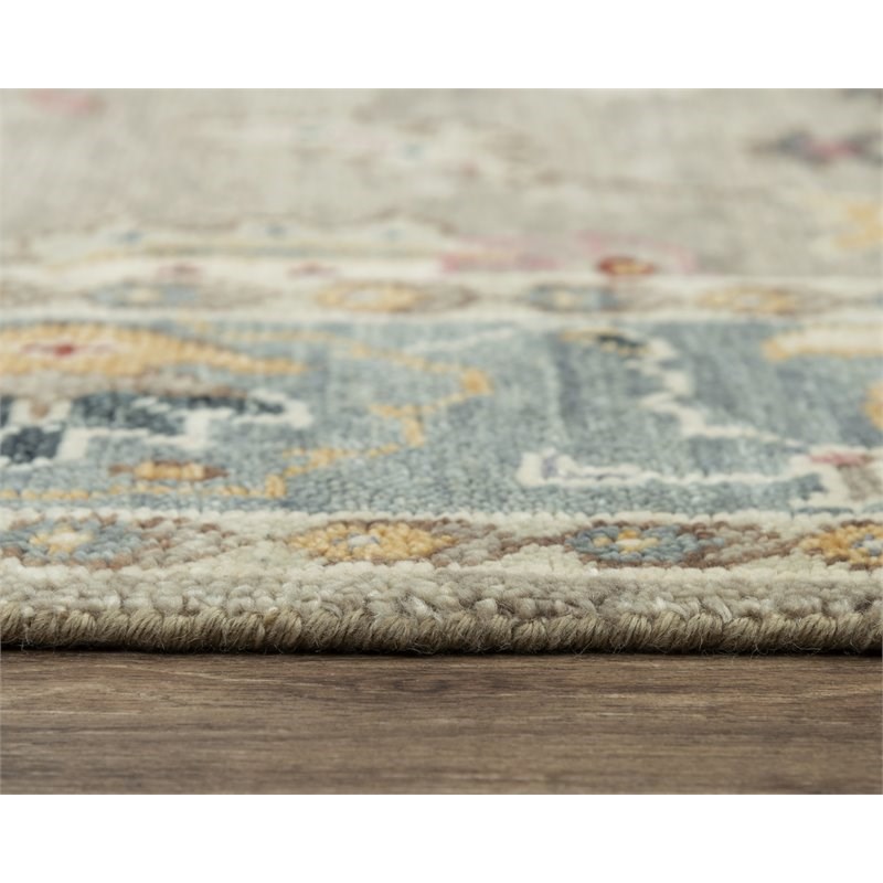 Alora Decor Muse 9' x 12' Tan/Gray/Brown/Blue/Gray Hand Knotted Area Rug