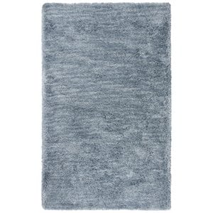 Alora Decor Oregon 7'6&quotx9'6&quot Solid Shag Blue/Tone on Tone Tufted Area Rug
