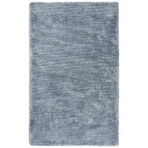 Alora Decor Oregon 5'x7'6&quot Solid Shag Blue/Tone on Tone Tufted Area Rug