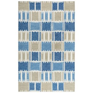 Alora Decor Rivera 7'9&quot x 9'9&quot Geometric Blue/Ivory/Beige Hand-Tufted Area Rug
