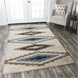 Alora Decor Pueblo 8' x 10' Tribal Beige/Navy/Blue/Brown Hand-Tufted Area Rug