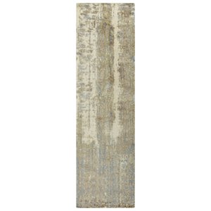 Alora Decor Radiant 2'6&quot x 10' Abstract Beige/Ivory/Gray Hybrid Area Rug