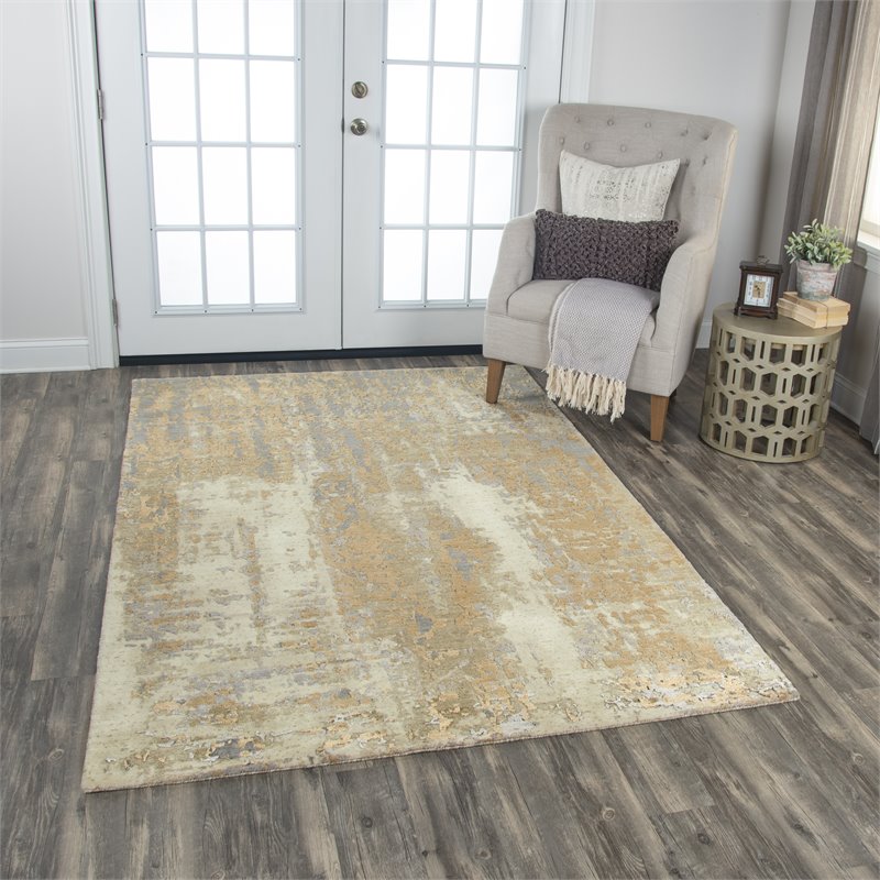 Alora Decor Radiant 10' x 13' Abstract Beige/Ivory/Gray Hybrid Area Rug