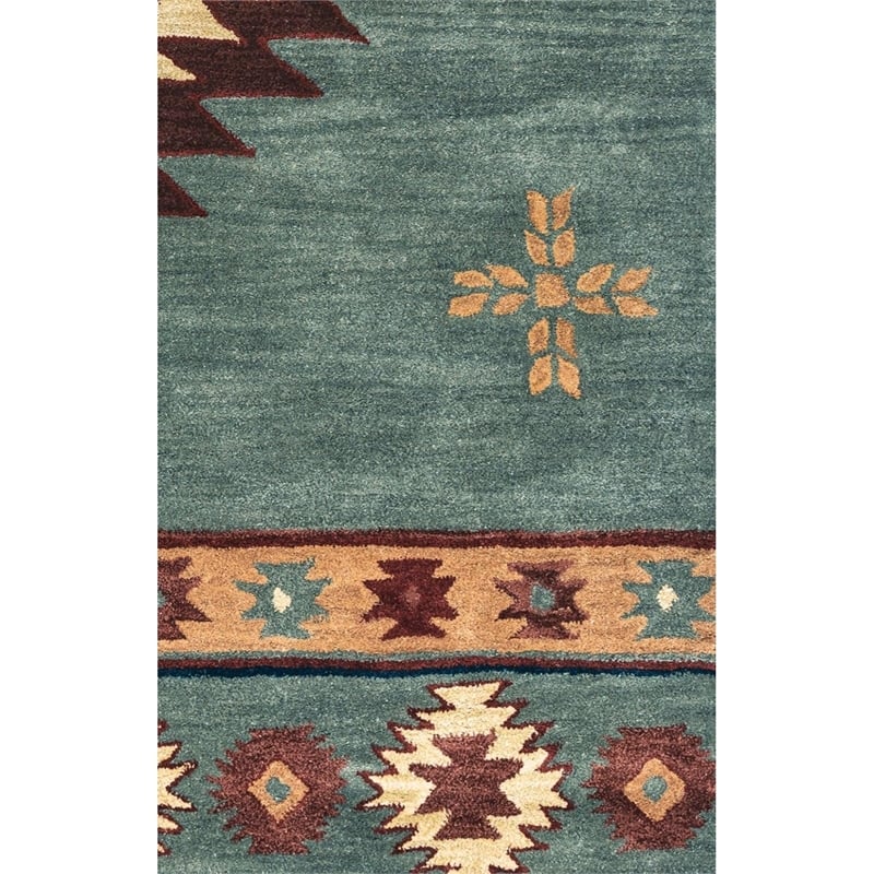 Alora Decor Ryder 3' x 5' Tribal Gray Blue/Rust/Burgundy/Tan/Khaki Area Rug
