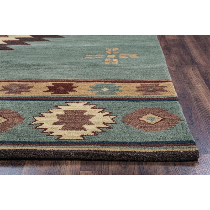 Alora Decor Ryder 3' x 5' Tribal Gray Blue/Rust/Burgundy/Tan/Khaki Area Rug