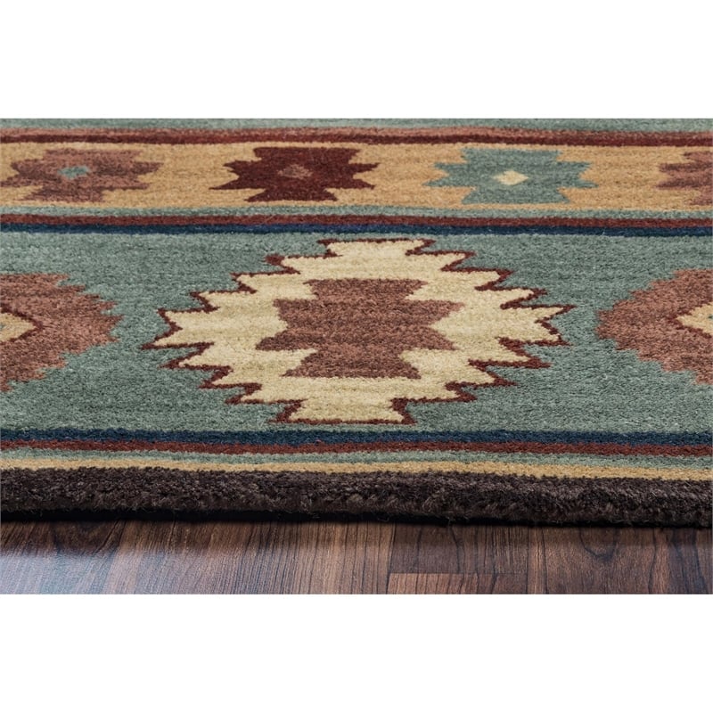Alora Decor Ryder 5' x 8' Tribal Gray Blue/Rust/Burgundy/Tan/Khaki Area Rug