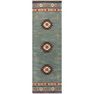 Alora Decor Ryder 2'6&quot x 8' Tribal Gray Blue/Rust/Burgundy/Tan/Khaki Rug