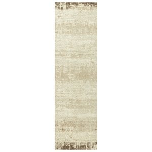 Alora Decor Radiant 2'6&quot x 8' Abstract Beige/Ivory/Tan Hybrid Area Rug