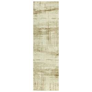 Alora Decor Radiant 2'6&quot x 8' Abstract Beige/Ivory/Tan Hybrid Area Rug