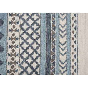 Alora Decor Ryder 5' x 8' Southwest/Tribal Blue/Ivory Hand-Tufted Area Rug