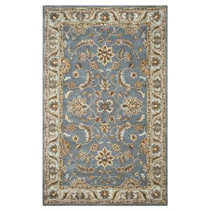 Alora Decor Sareena 3' x 5' Border Gray/Blue/Brown/Tan/Blue/Lt. Teal Area Rug