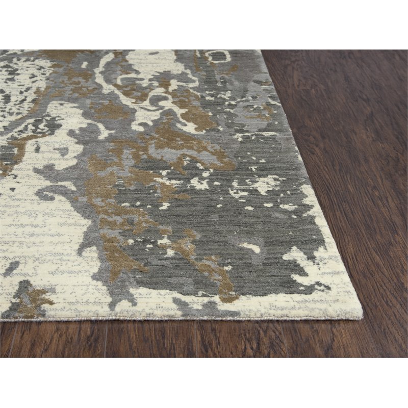 Alora Decor Radiant 9' x 12' Abstract Beige/Ivory/Gray Hybrid Area Rug