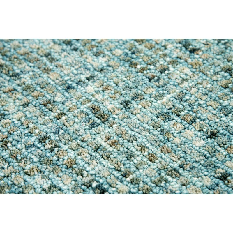 Alora Decor Storm 3' x 5' Tweed Teal/Beige Hand-Tufted Area Rug