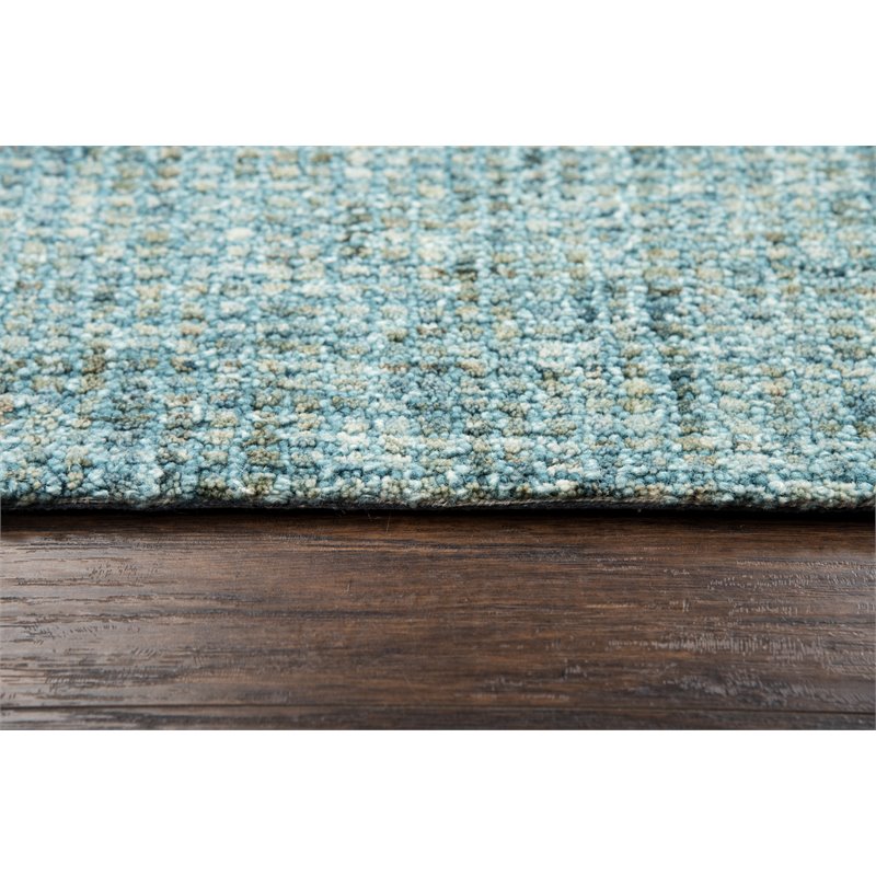 Alora Decor Storm 3' x 5' Tweed Teal/Beige Hand-Tufted Area Rug