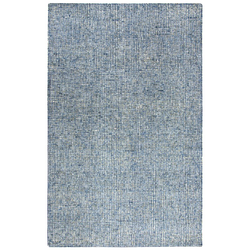 Alora Decor Storm 5' x 8' Tweed Blue/Beige Hand-Tufted Area Rug