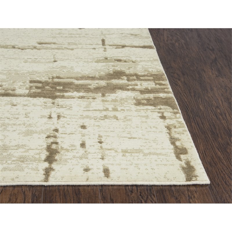 Alora Decor Radiant 9' x 12' Abstract Beige/Ivory/Tan Hybrid Area Rug