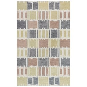 Alora Decor Rivera 5' x 8' Geometric Beige/Ivory/Charcoal Hand-Tufted Area Rug
