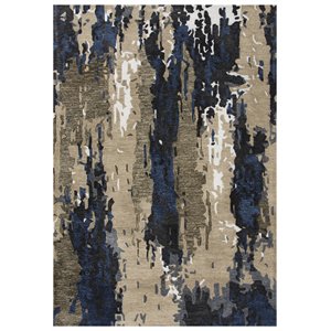 Alora Decor Vivid 7'6&quot x 9'6&quot Beige/Blue/Beige/Blue Hand-Tufted Area Rug