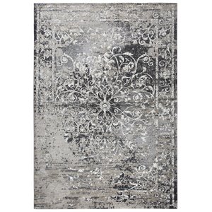 Alora Decor Swagger 7'10&quot x 10'10&quot Medallion Scroll work Distress Taupe/Gray Rug