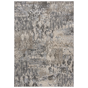Alora Decor Venice 5'3&quotx7'6&quot Abstract Beige/Silver/ Taupe Power-Loomed Area Rug