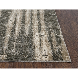 Alora Decor Venice 6'7&quot x 9'6&quot Abstract Beige/Beige/Taupe Power-Loomed Area Rug