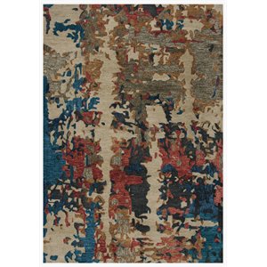 Alora Decor Vivid 5' x 7'6&quot Beige/Multi/Teal/Rust/Beige Hand-Tufted Area Rug