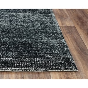 Alora Decor Trace 7'6&quot x 9'6&quot Geometric Black/Ivory Power-Loomed Area Rug