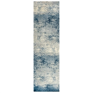 Alora Decor Radiant 2'6&quot x 10' Abstract Blue/Ivory/Gray Hybrid Area Rug