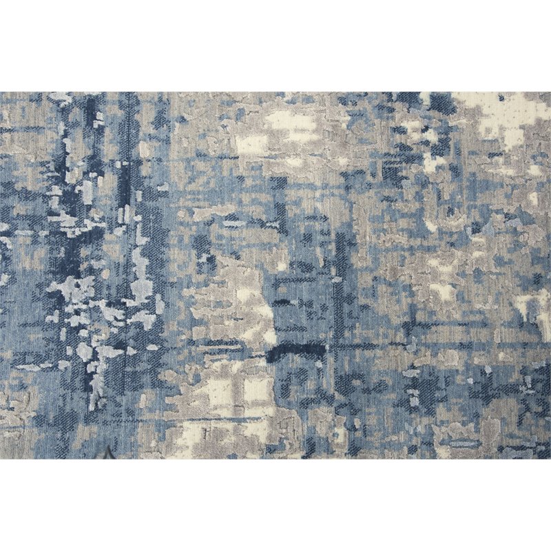 Alora Decor Radiant 10' x 13' Abstract Blue/Ivory/Gray Hybrid Area Rug