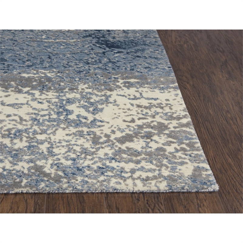 Alora Decor Radiant 8' x 10' Abstract Blue/Ivory/Gray Hybrid Area Rug