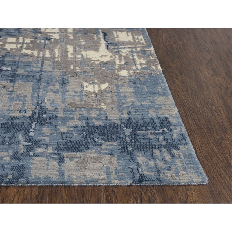 Alora Decor Radiant 8' x 10' Abstract Blue/Ivory/Gray Hybrid Area Rug