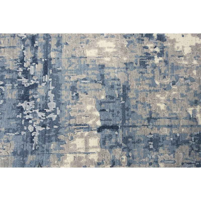Alora Decor Radiant 8' x 10' Abstract Blue/Ivory/Gray Hybrid Area Rug