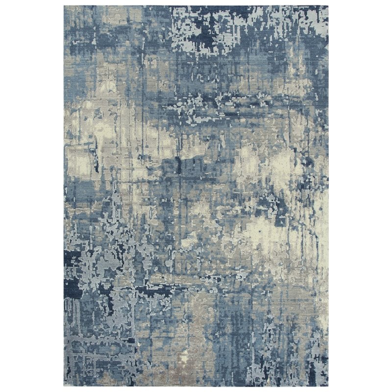 Alora Decor Radiant 8' x 10' Abstract Blue/Ivory/Gray Hybrid Area Rug