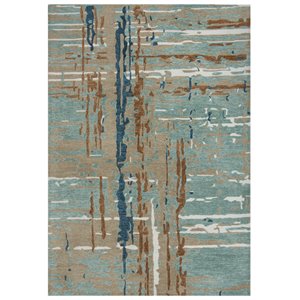 Alora Decor Vivid 8'6&quot x 11'6&quot Gray/Multi/Teal/Copper Hand-Tufted Area Rug