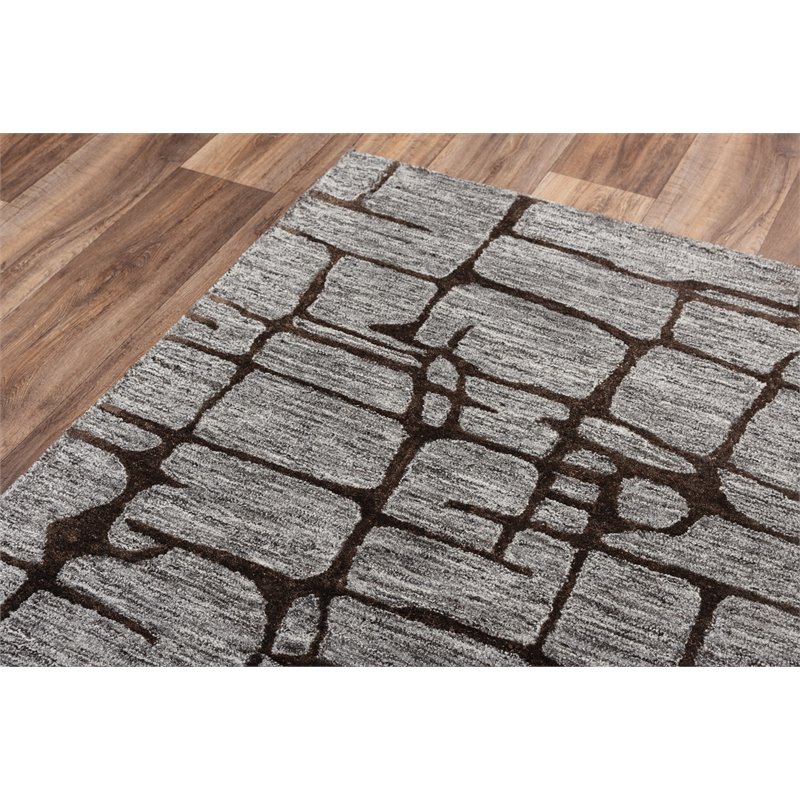 Alora Decor Winston 5' x 8' Geometric Gray/Charcoal/Black Hand-Tufted Area Rug