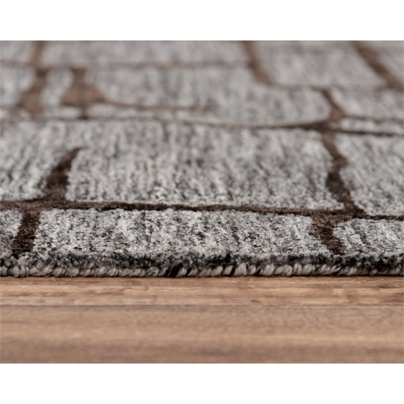 Alora Decor Winston 5' x 8' Geometric Gray/Charcoal/Black Hand-Tufted Area Rug