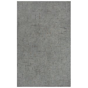 Alora Decor Zion 5' x 7'6&quot Checked/Solid Gray/Ivory Hand-Tufted Area Rug