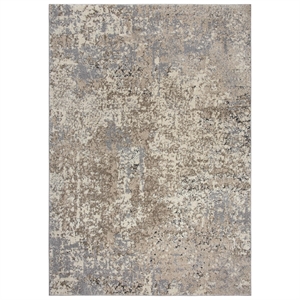 Alora Decor Venice 3'11&quot x 5'6&quot Abstract Cream/Beige/Taupe Power-Loomed Area Rug