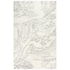 Alora Decor Peace 8'9&quot x 11'9&quot Abstract Ivory/Grey/White Hand-Tufted Area Rug
